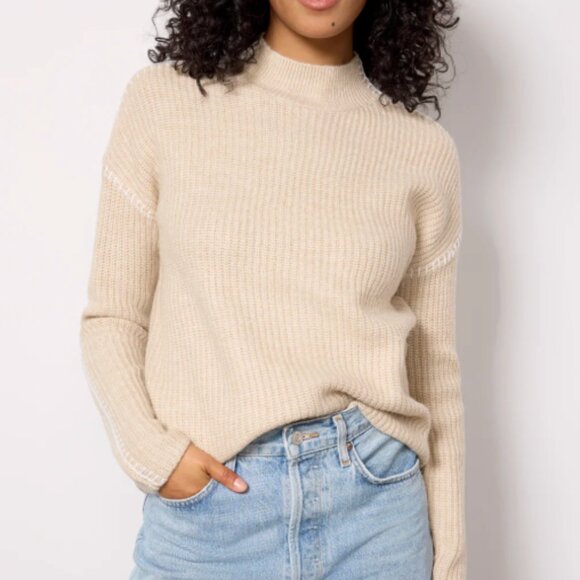 Evereve Mock Knit Sweater Size Small - Picture 5 of 5